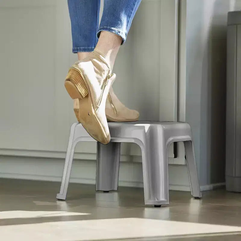 Gracious Living Single Step Stool, Small Step Stool, 9 1/2 Inches, White