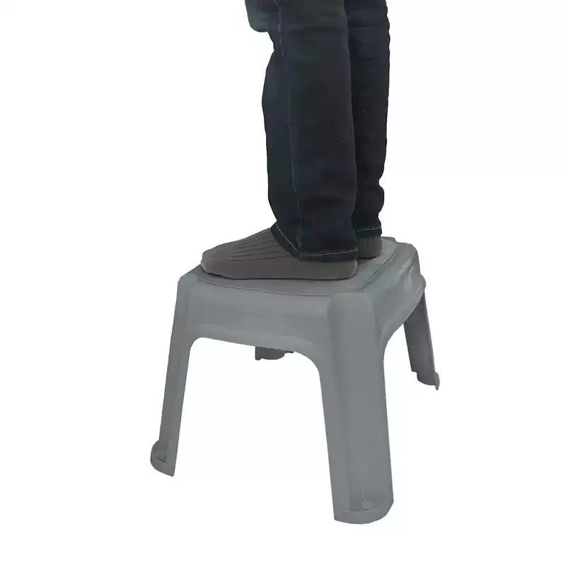 Gracious Living Single Step Stool, Small Step Stool, 9 1/2 Inches, White