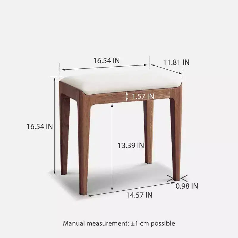 GDFStudio Ernest Modern Solid Wood Upholstered Vanity Stool