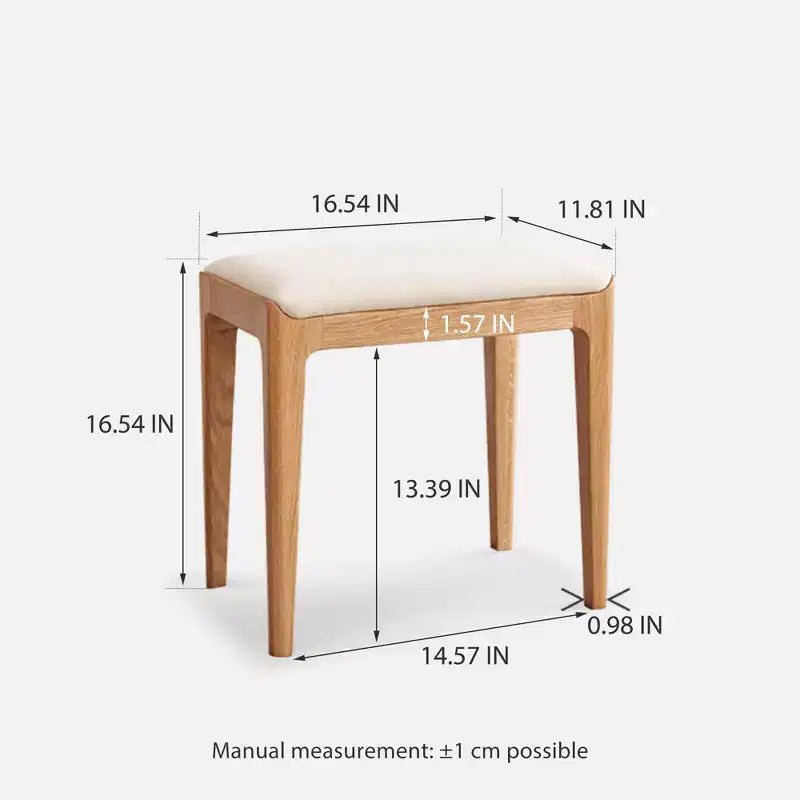 GDFStudio Ernest Modern Solid Wood Upholstered Vanity Stool