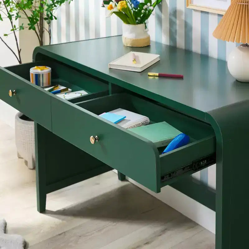 Walker Edison Zoey Modern Curve Design Writing Desk