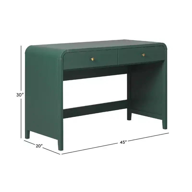 Walker Edison Zoey Modern Curve Design Writing Desk