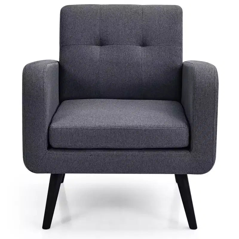 Costway 2PCS Accent Armchair Single Sofa Chair Home Office w/ Wooden Legs