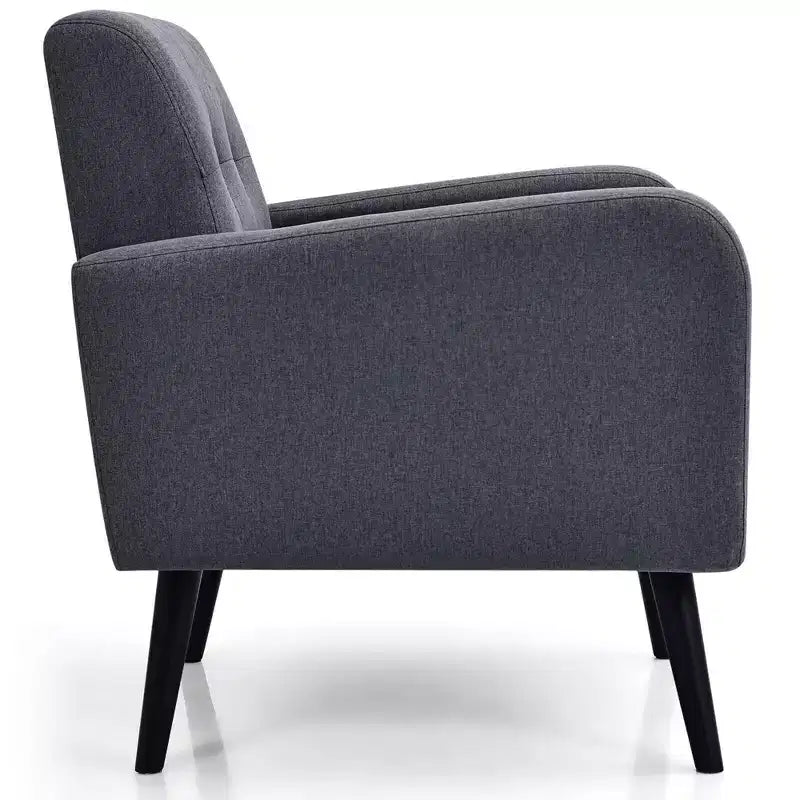 Costway 2PCS Accent Armchair Single Sofa Chair Home Office w/ Wooden Legs