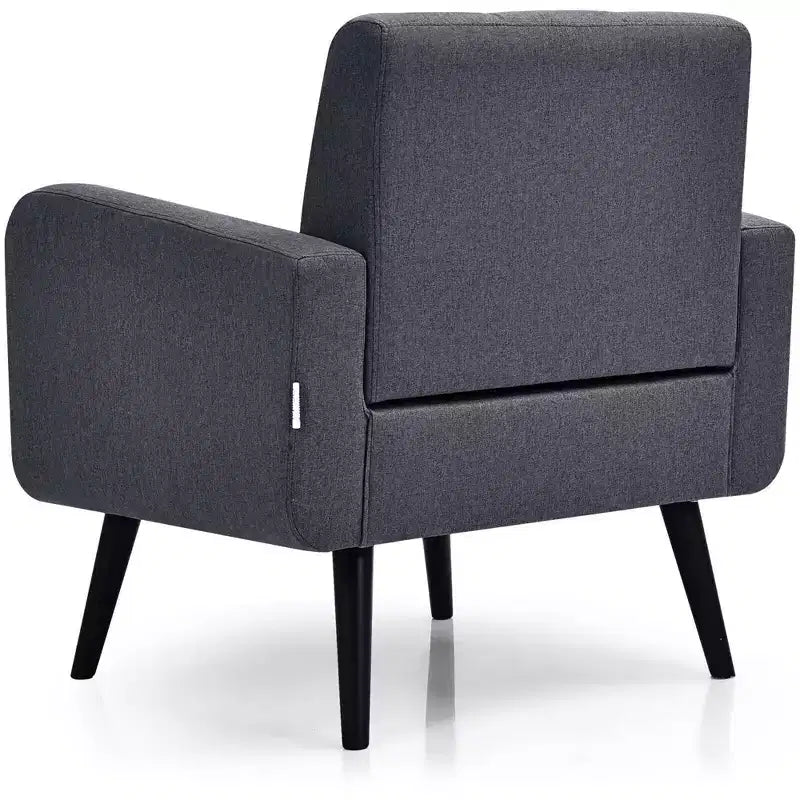 Costway 2PCS Accent Armchair Single Sofa Chair Home Office w/ Wooden Legs
