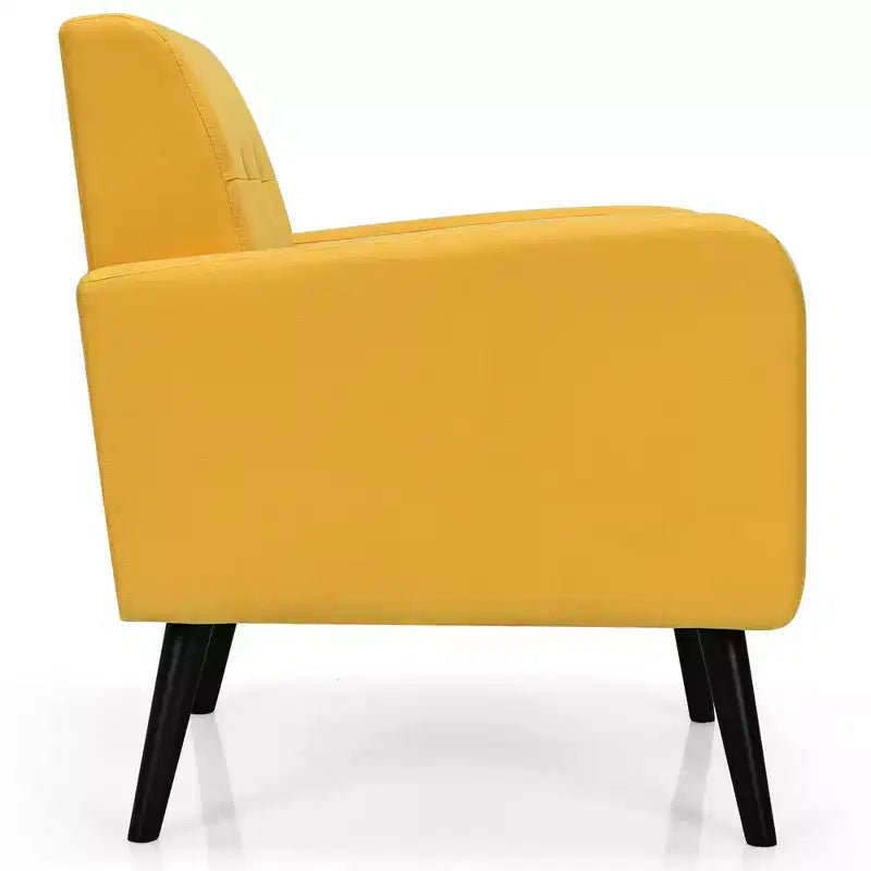 Costway 2PCS Accent Armchair Single Sofa Chair Home Office w/ Wooden Legs