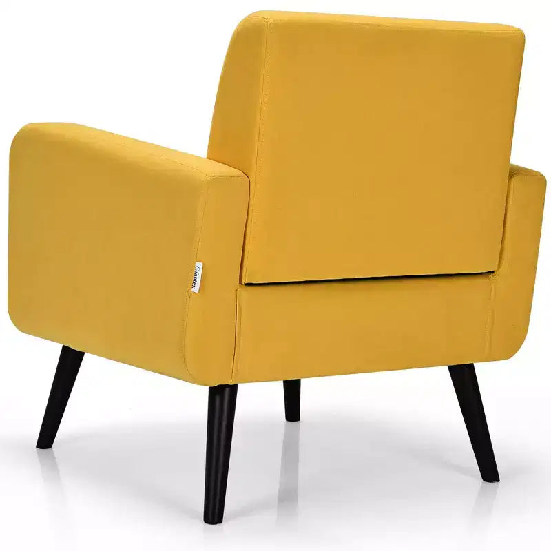 Costway 2PCS Accent Armchair Single Sofa Chair Home Office w/ Wooden Legs