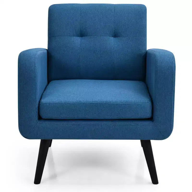 Costway 2PCS Accent Armchair Single Sofa Chair Home Office w/ Wooden Legs