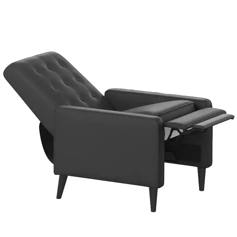 Merrick Lane Darcy Recliner Chair Mid-Century Modern Tufted Upholstery Ergonomic Push Back Living Room Recliner