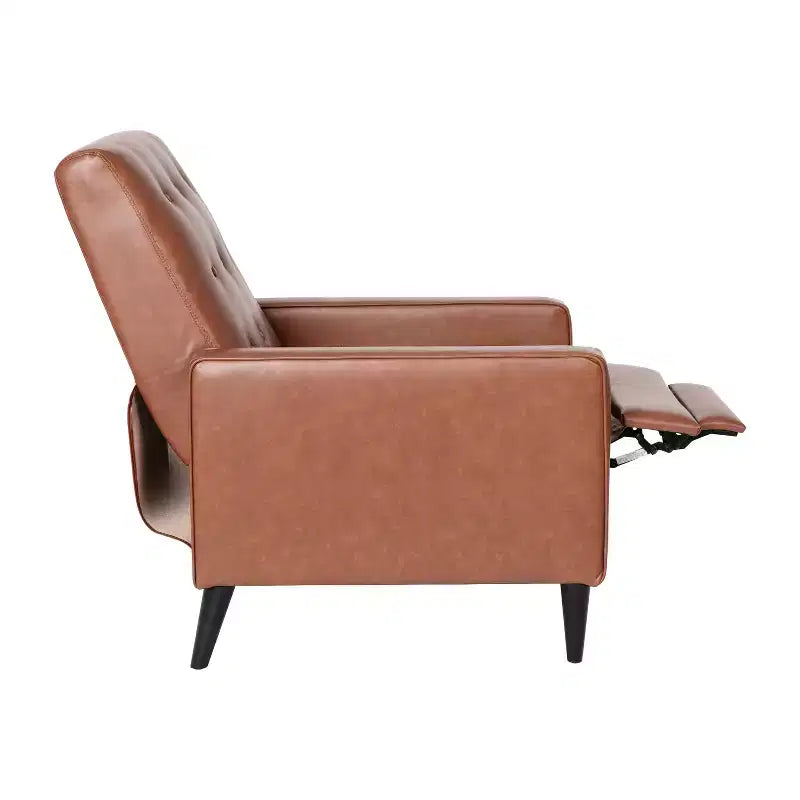 Merrick Lane Darcy Recliner Chair Mid-Century Modern Tufted Upholstery Ergonomic Push Back Living Room Recliner
