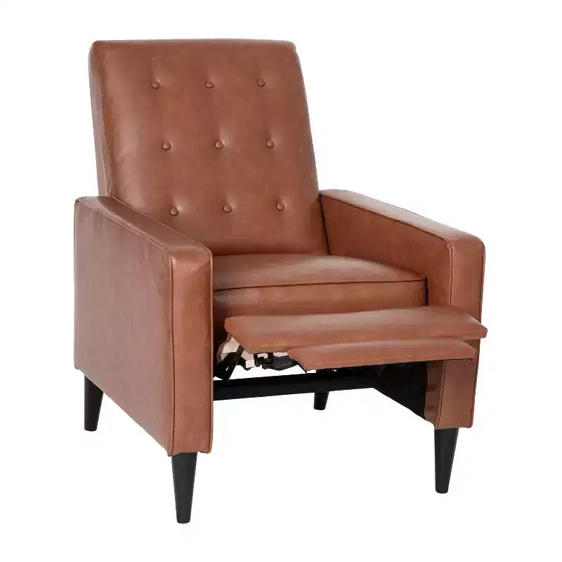 Merrick Lane Darcy Recliner Chair Mid-Century Modern Tufted Upholstery Ergonomic Push Back Living Room Recliner