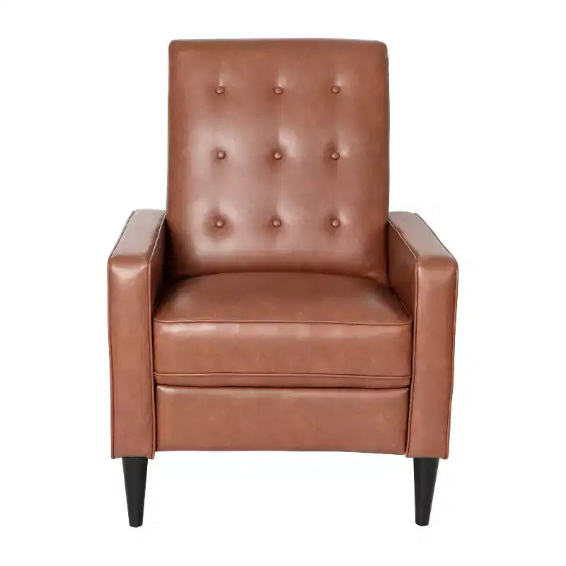 Merrick Lane Darcy Recliner Chair Mid-Century Modern Tufted Upholstery Ergonomic Push Back Living Room Recliner
