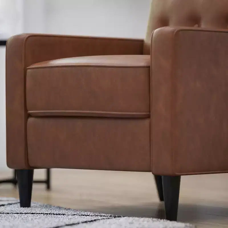 Merrick Lane Darcy Recliner Chair Mid-Century Modern Tufted Upholstery Ergonomic Push Back Living Room Recliner