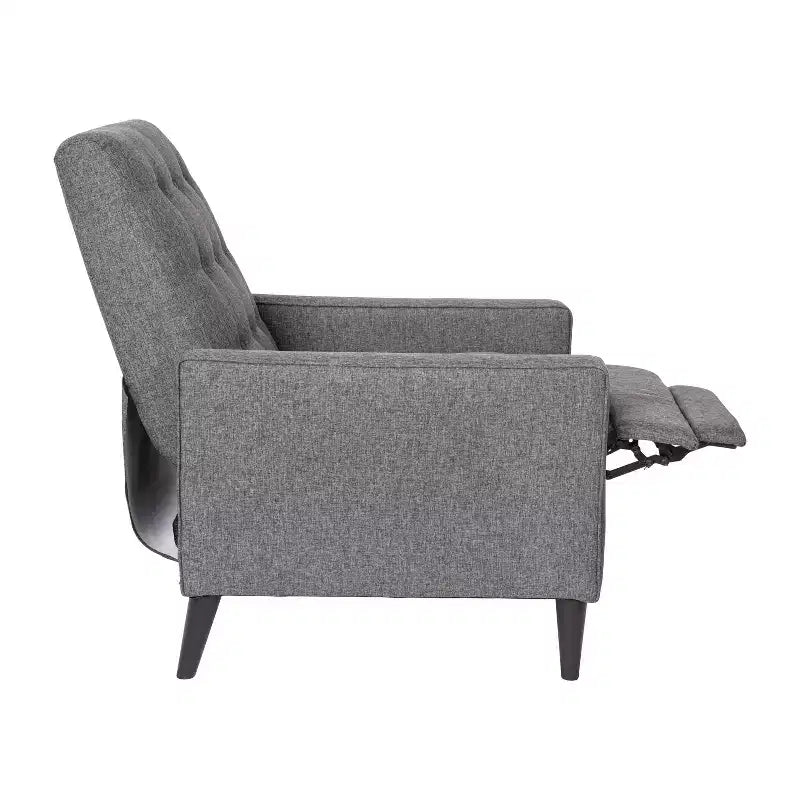 Merrick Lane Darcy Recliner Chair Mid-Century Modern Tufted Upholstery Ergonomic Push Back Living Room Recliner