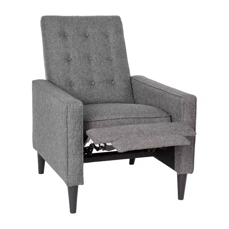 Merrick Lane Darcy Recliner Chair Mid-Century Modern Tufted Upholstery Ergonomic Push Back Living Room Recliner