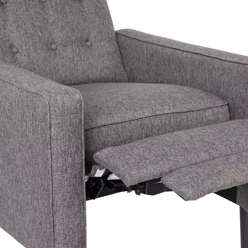Merrick Lane Darcy Recliner Chair Mid-Century Modern Tufted Upholstery Ergonomic Push Back Living Room Recliner