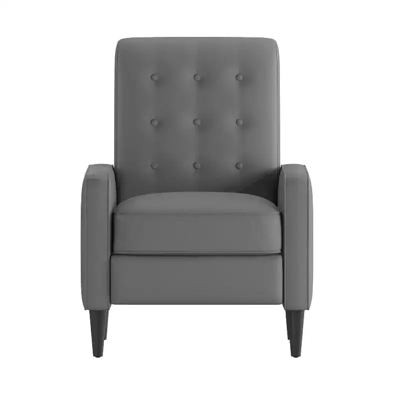 Merrick Lane Darcy Recliner Chair Mid-Century Modern Tufted Upholstery Ergonomic Push Back Living Room Recliner