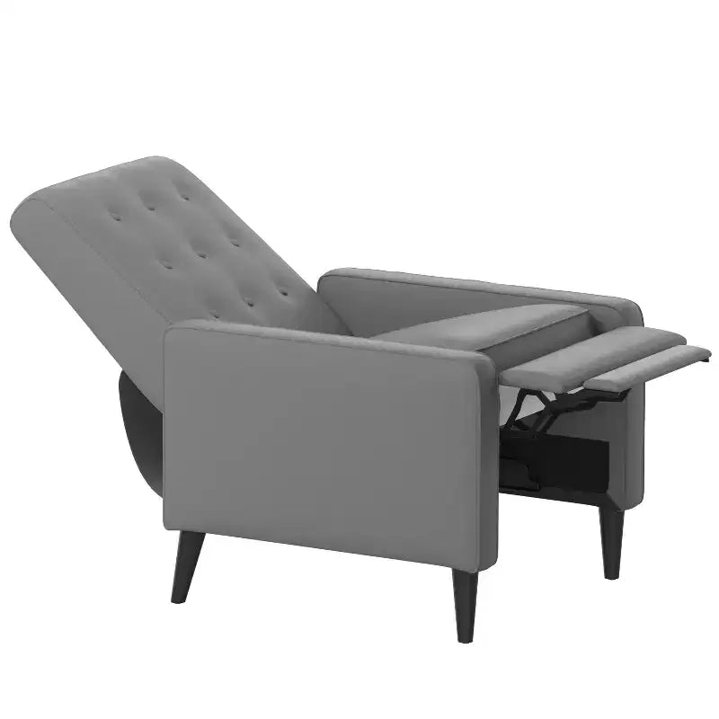 Merrick Lane Darcy Recliner Chair Mid-Century Modern Tufted Upholstery Ergonomic Push Back Living Room Recliner