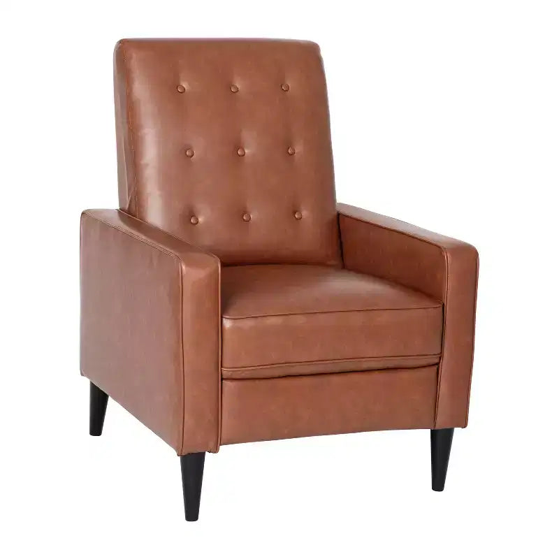 Merrick Lane Darcy Recliner Chair Mid-Century Modern Tufted Upholstery Ergonomic Push Back Living Room Recliner
