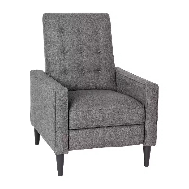 Merrick Lane Darcy Recliner Chair Mid-Century Modern Tufted Upholstery Ergonomic Push Back Living Room Recliner